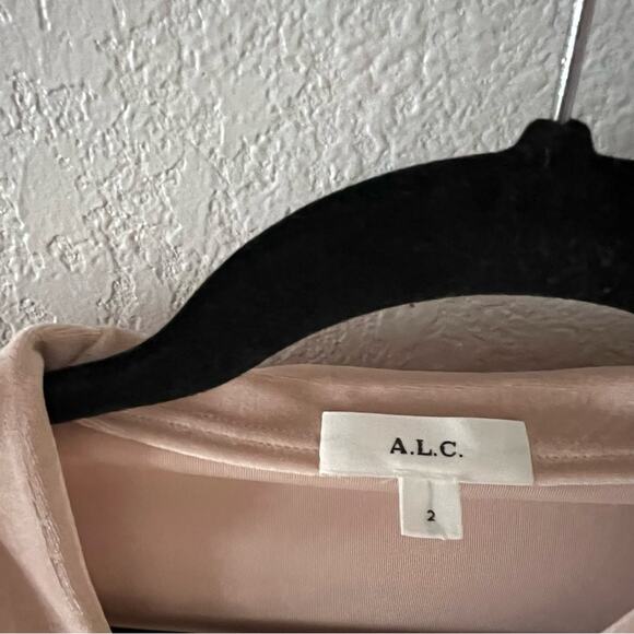 A.L.C. Oryn Ruched Asymmetric Velvet Crop Top - Picture 4 of 8